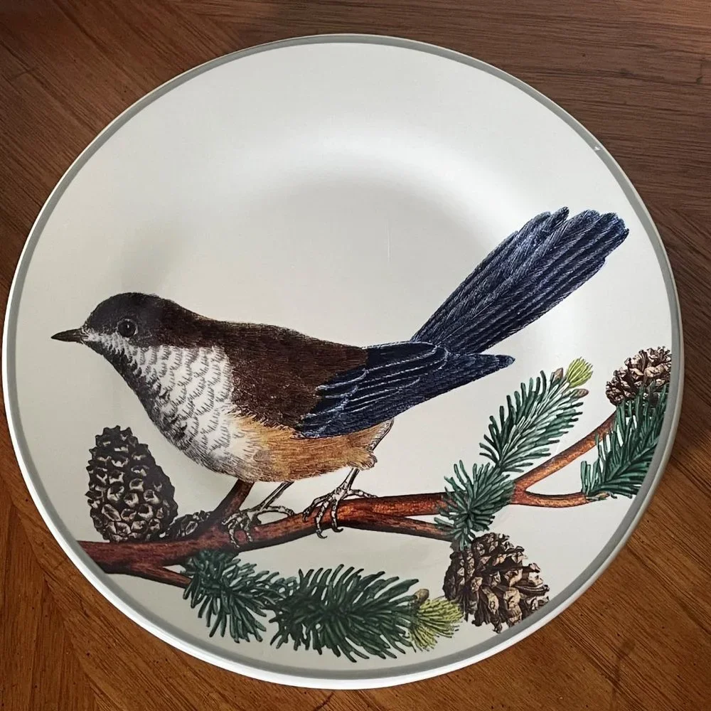 Winter Fauna by Pottery Barn China Bird Salad Plate SET of 3